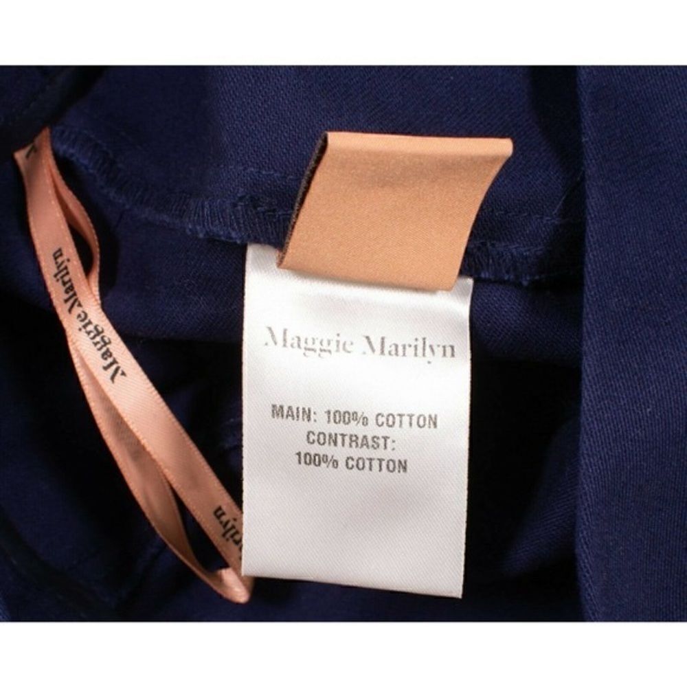 MAGGIE MARILYN She's Still A Dreamer Cotton Flared Pants In Navy size 2 NWT $295 - Picture 7 of 7